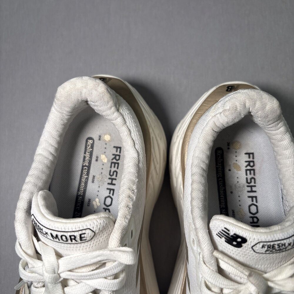 New Balance Fresh Foam X More v5 Womens Sz 8 White Sea Salt Gold Shoes Sneakers - Picture 15 of 16